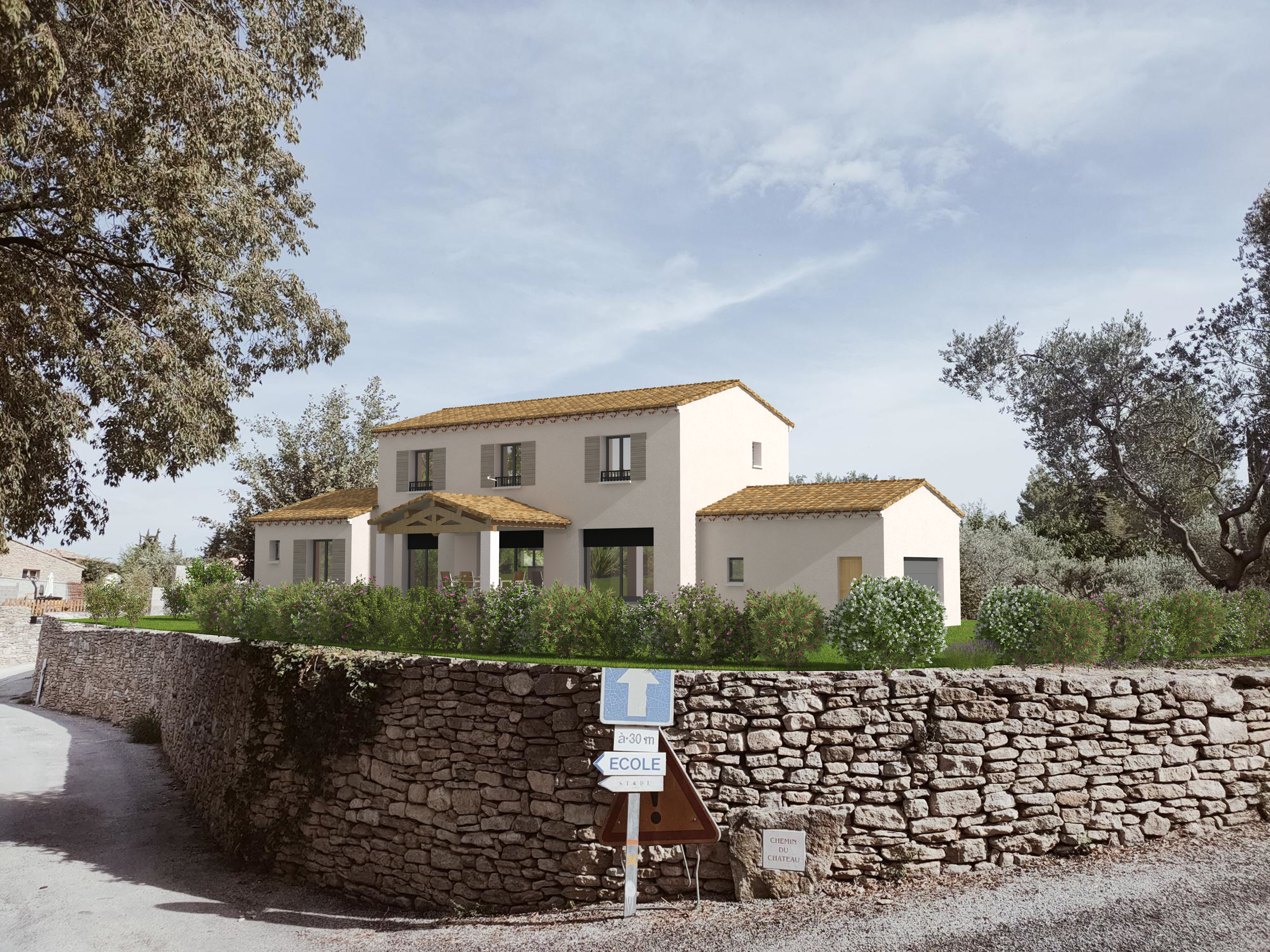 Nouveau projet à La Roque sur Pernes dans le Vaucluse villa type mas provençal 4 chambres