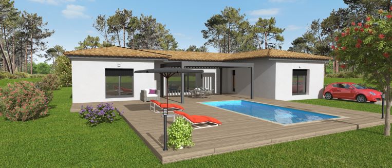 Pernes les fontaines villa neuve type 4 garage et terrasse  490.000€ hfn sur terrain de 800m2 avec jolie vue hors lotissement