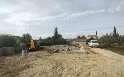 Une nouvelle ouverture de chantier à Pernes les fontaines dans le Vaucluse en provence d’une villa 4 chambres.